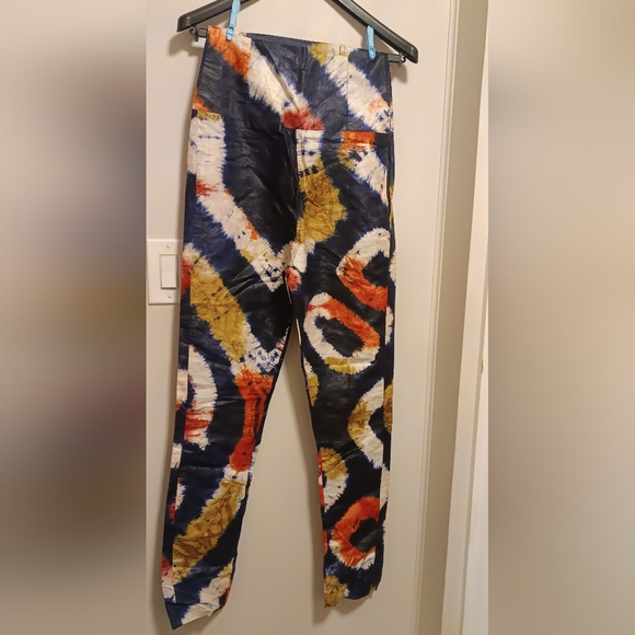 Vintage High Waisted African Cotton Adire Kampala Pant - Picture 2 of 2